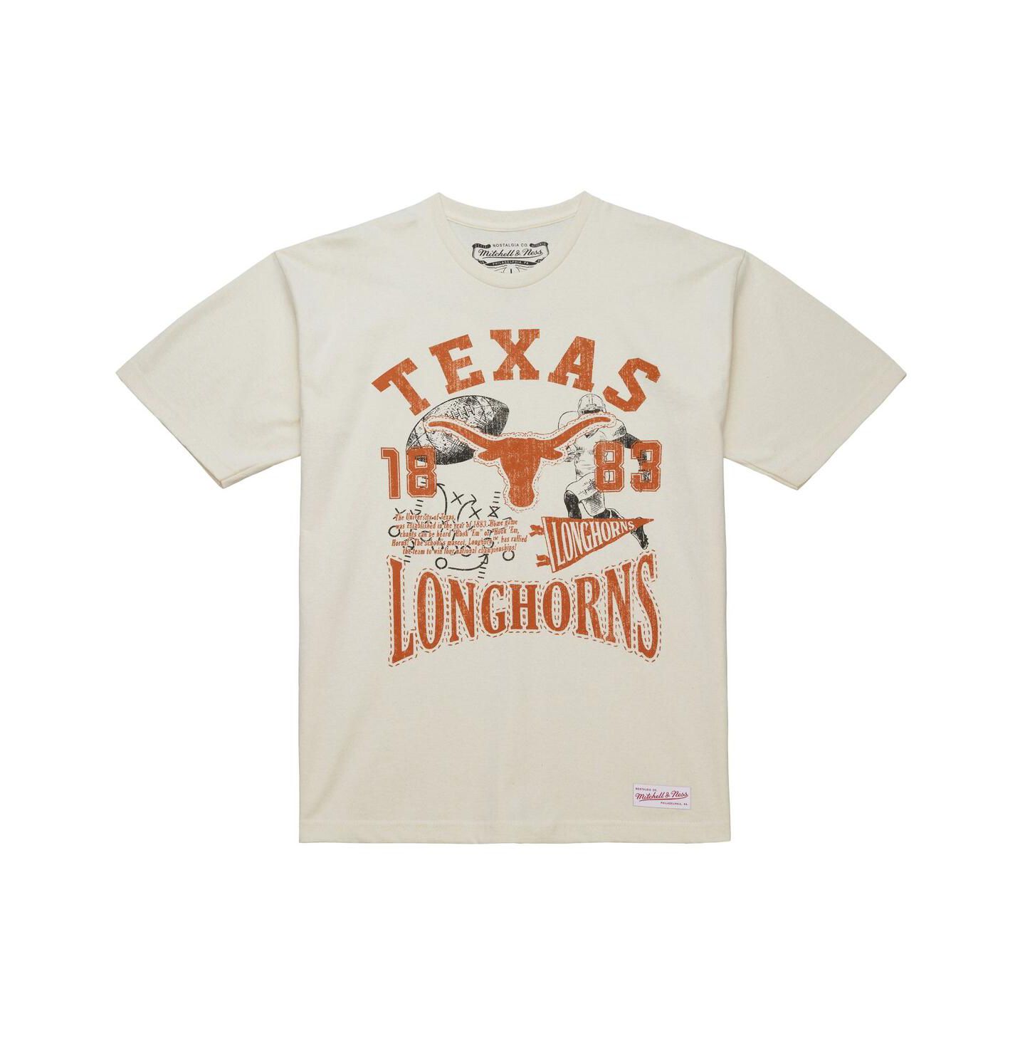 Мужская футболка Mitchell & Ness Cream Texas Longhorns Heritage Scholar — фото 2