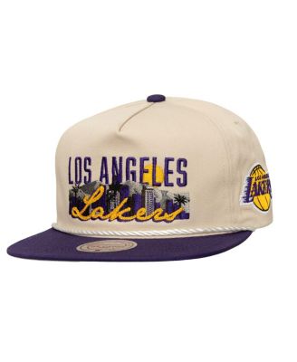Mitchell & Ness - Men's Cream/Purple Los Angeles Lakers Cityscape Caddy Snapback Hat