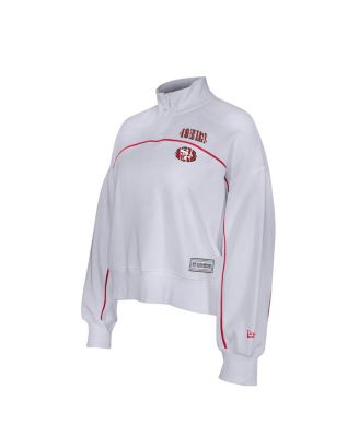 Women's White San Francisco 49ers Functional Fandom Quarter-Zip Sweatshirt