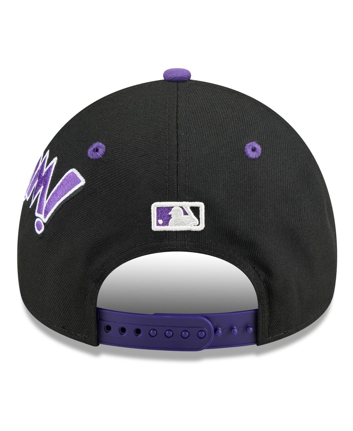 New Era Men's Black/purple Colorado Rockies 2025 Mlb Diamond Hero Edition A-frame 9forty Adjustable Hat In Multi