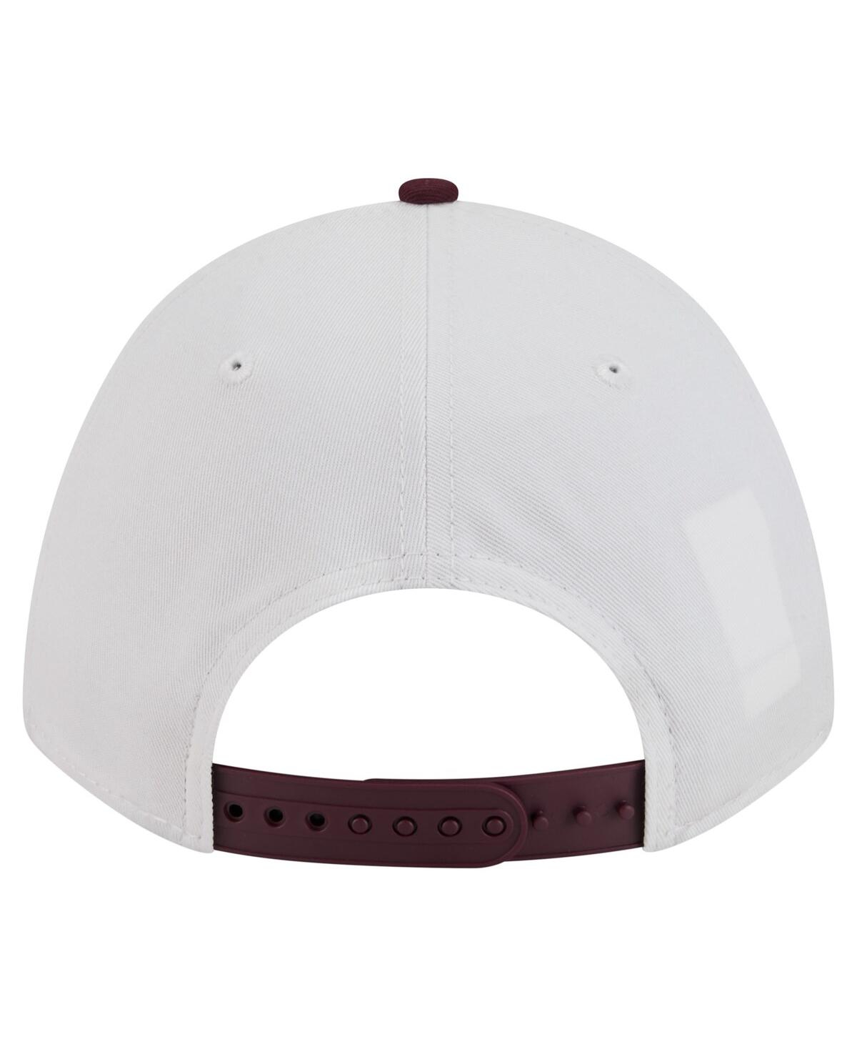 New Era Men's White/maroon Virginia Tech Hokies Arch Two-tone Rope 9forty A-frame M-crown Adjustable Hat In White