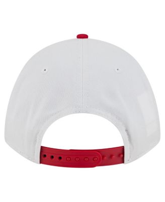 Men's White/Red NC State Wolfpack Arch Two-Tone Rope 9FORTY A-Frame M-Crown Adjustable Hat
