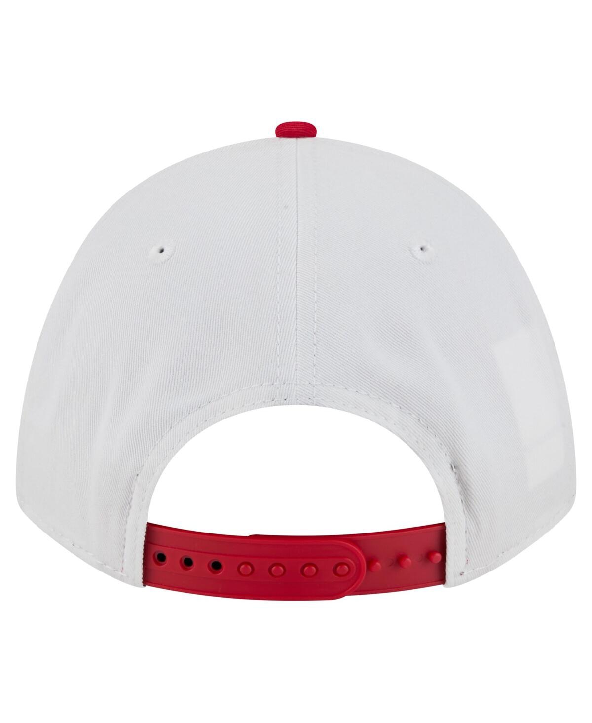 New Era Men's White/red Nc State Wolfpack Arch Two-tone Rope 9forty A-frame M-crown Adjustable Hat In White