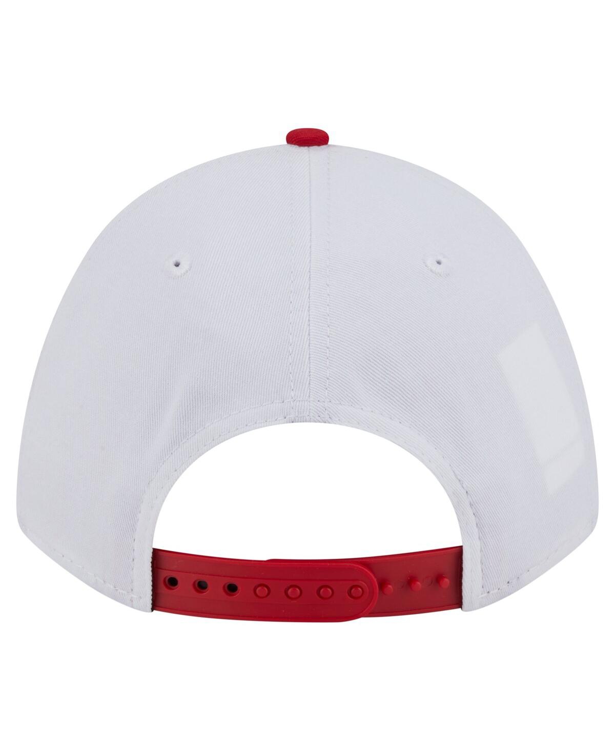 New Era Men's White/scarlet Ohio State Buckeyes Arch Two-tone Rope 9forty A-frame M-crown Adjustable Hat In White