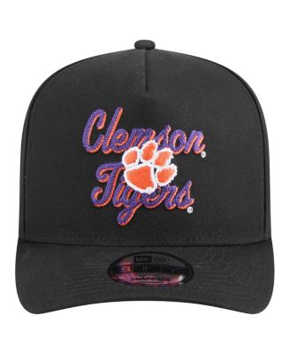 Men's Black Clemson Tigers Vintage Chainstitch 9FIFTY A-Frame Snapback Hat
