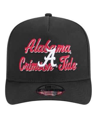Men's Black Alabama Crimson Tide Vintage Chainstitch 9FIFTY A-Frame Snapback Hat