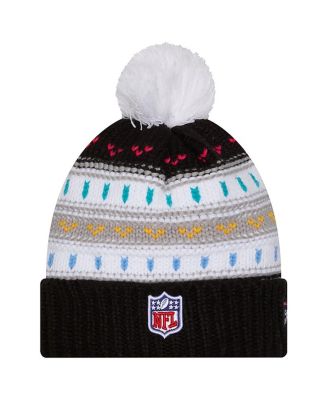 Women's Black Dallas Cowboys 2025 NFL Crucial Catch Cuffed Knit with Pom Hat