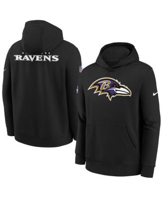 Nike - Big Boys and Girls Black Baltimore Ravens Sideline Club Fleece Hoodie