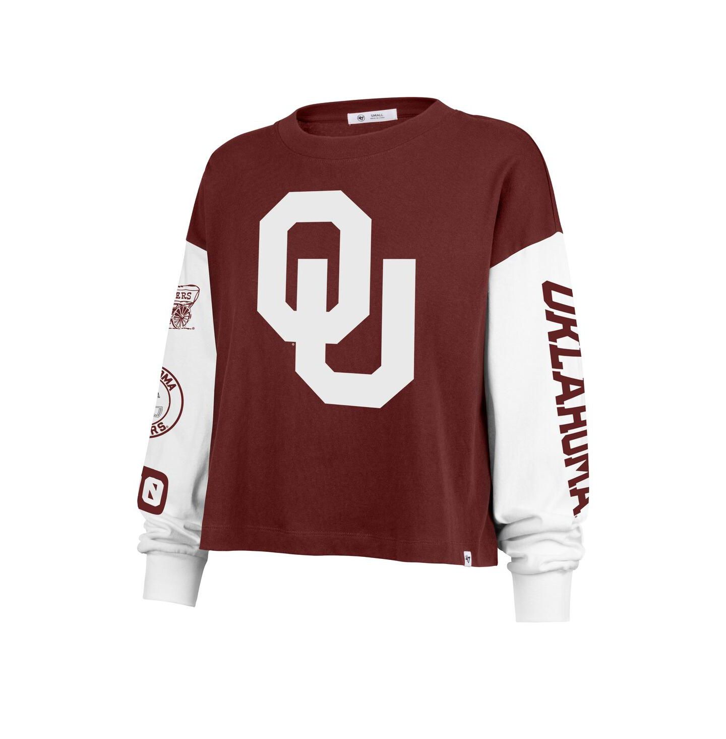 Женская футболка '47 Brand Crimson Oklahoma Sooners Sydney Long Sleeve — фото 2