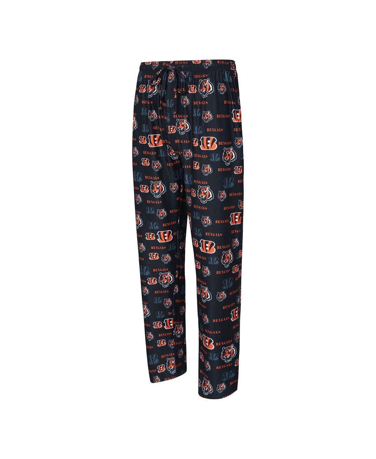 Concepts Sport Men's Black Cincinnati Bengals Mosaic All Over Print Pants In Black