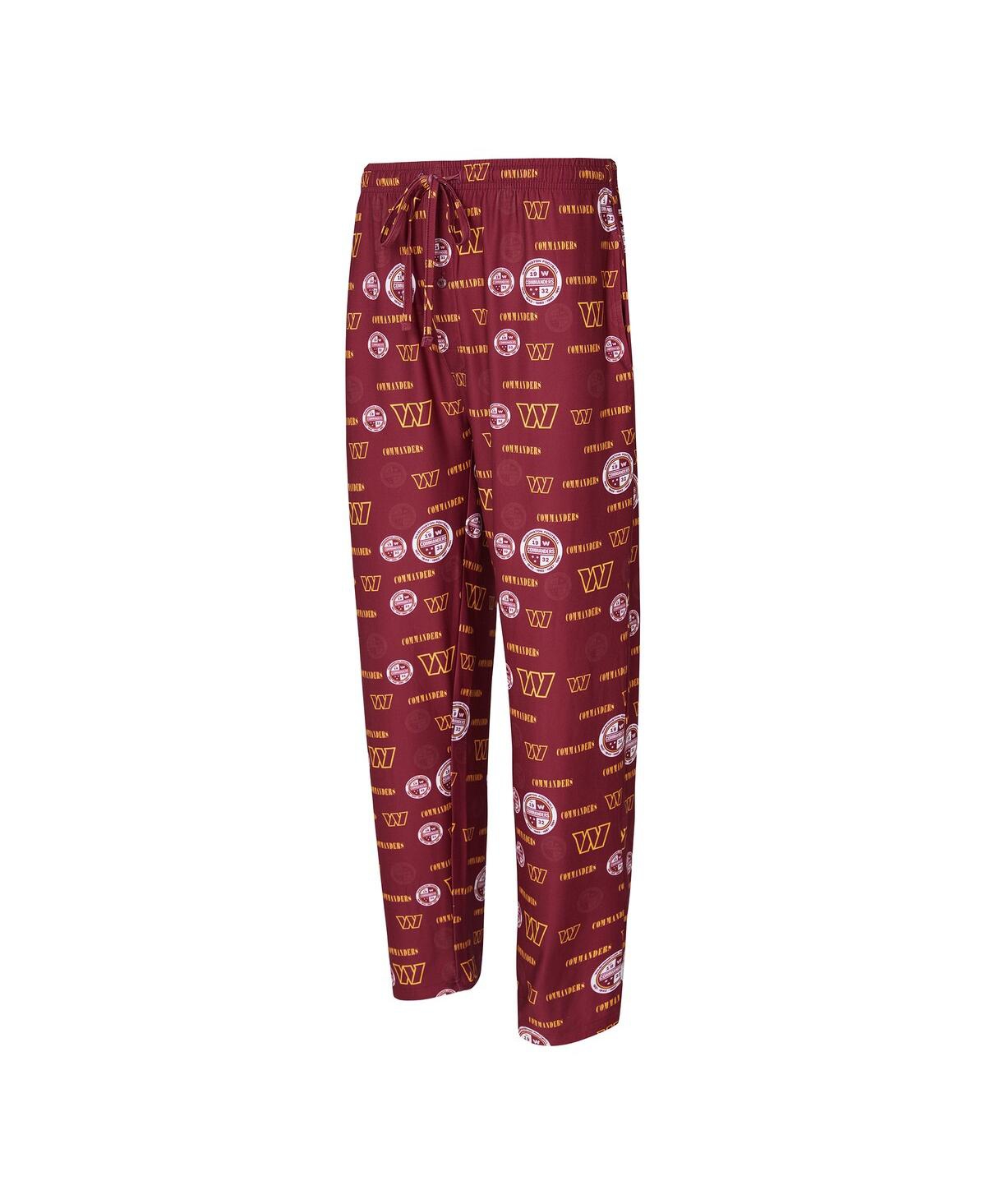 Concepts Sport Men's Burgundy Washington Commanders Mosaic All Over Print Pants In Burgundy