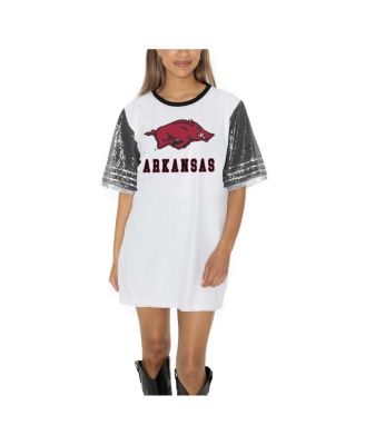 Gameday Couture - Women's White Arkansas Razorbacks Full Sequin Jersey Dress