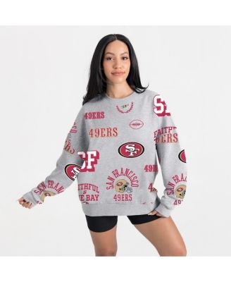 Gameday Couture - Women's Heather Gray San Francisco 49ers Always On Repeat Fleece Sweatshirt