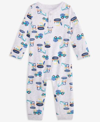First Impressions - Baby Boys Trucking Together Printed Coverall