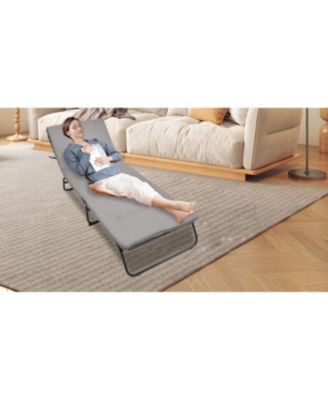 Folding Camping Cot - Adjustable Heavy Duty with Carry Bag