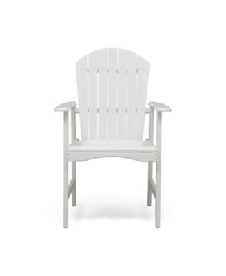 Acacia Wood Adirondack Dining Chairs (Set of 2), White