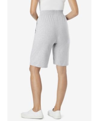 Plus Size Elastic-Waist Knit Short