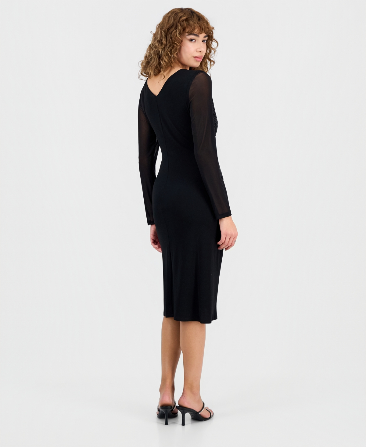 Connected Women's Sequin-Panel Jersey Sheath Dress