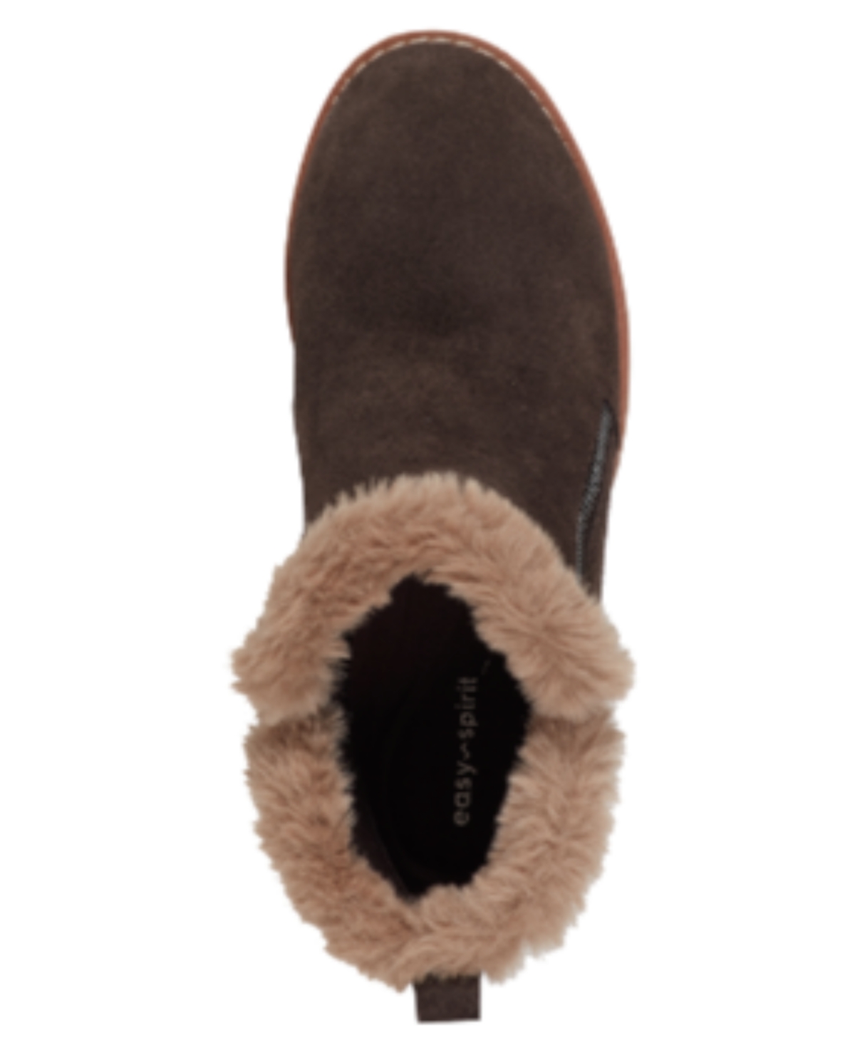 Easy Spirit Jane Faux Fur Lined Wedge Bootie In Brown