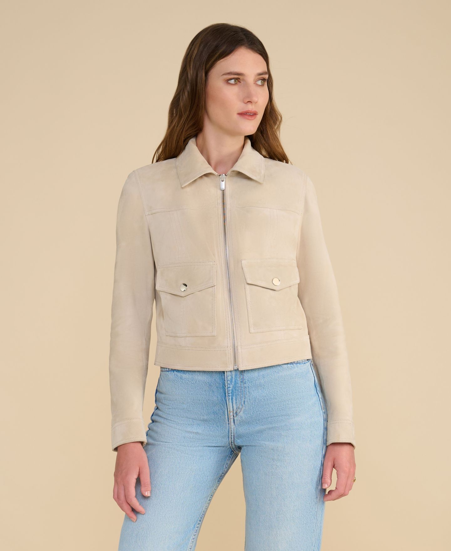Женская куртка Furniq UK Cropped Suede — фото 1