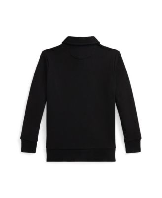 Boys' 2-7 Plaid-Trim Fleece Polo-Collar Sweatshirt