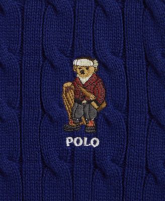 Boys' 8-20 Polo Bear Cable-Knit Cotton Sweater