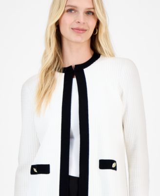 Women's Waffle-Knit Kissing-Front Jacket, Regular & Petite