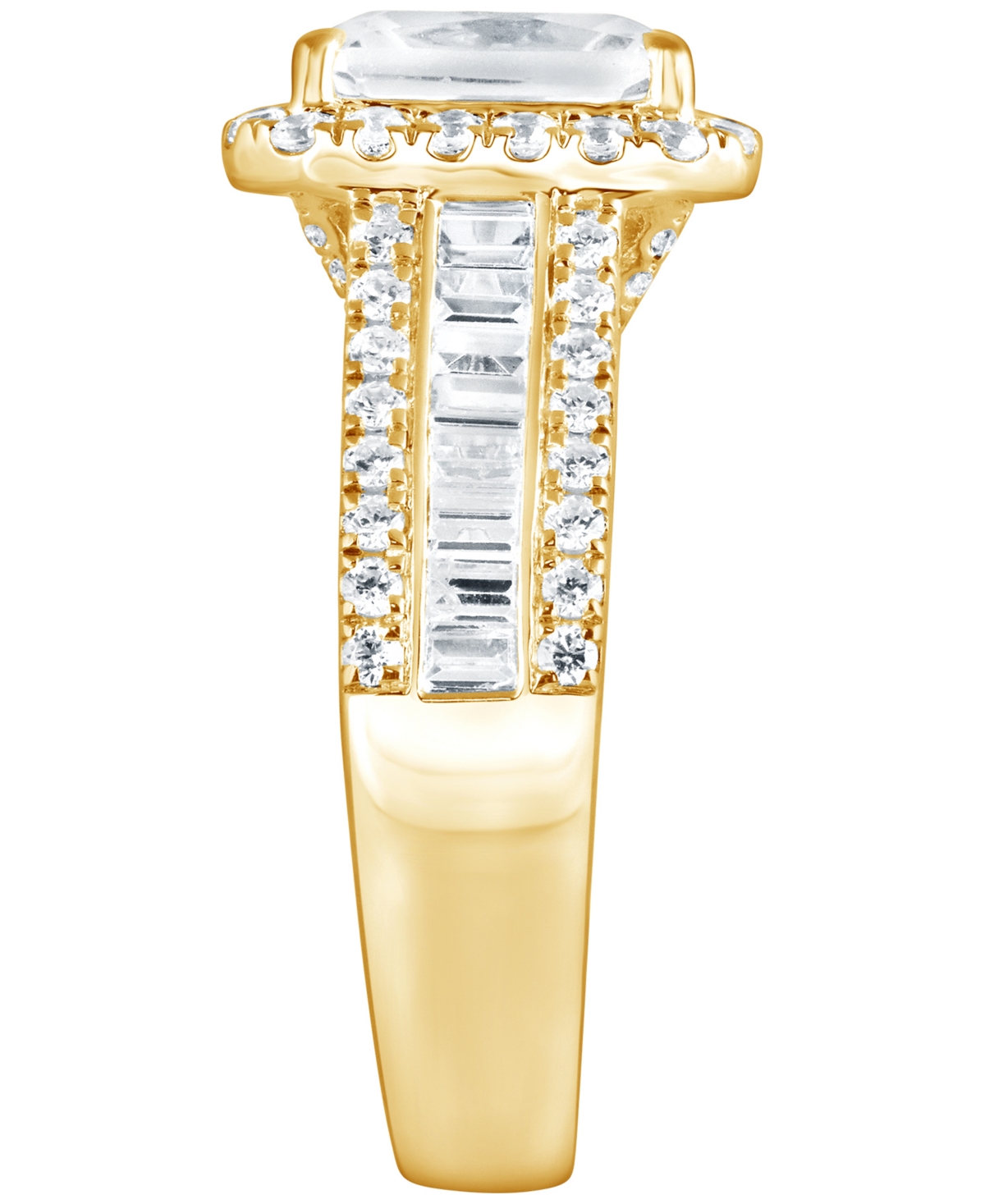 Badgley Mischka Certified Lab Grown Diamond Emerald Halo Engagement Ring (3-1/3 Ct. T.w.) In 14k Gold In Gold