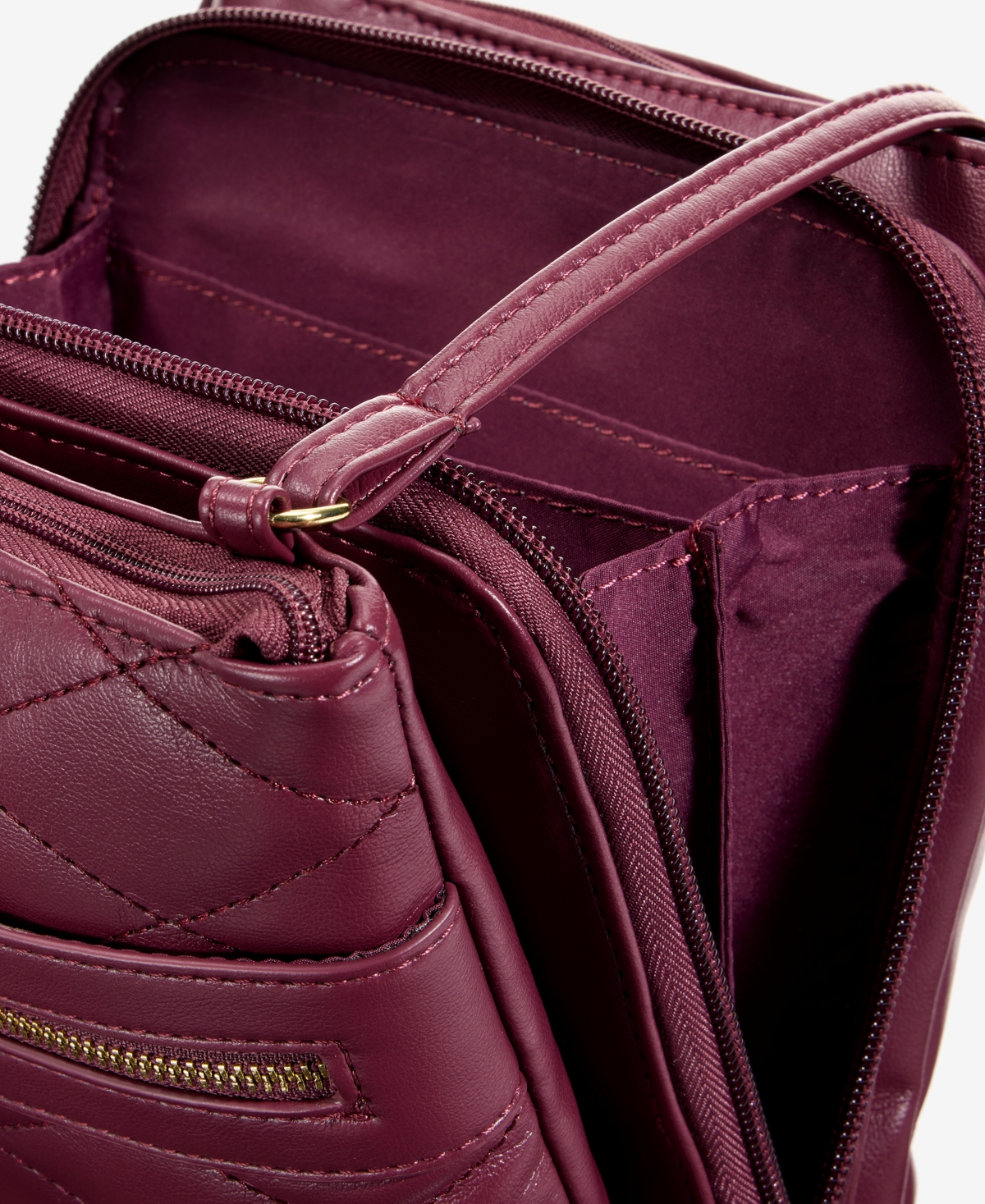 Giani Bernini Dasher Quilted Shoulder Bag, Macy's Exclusive In Burgundy