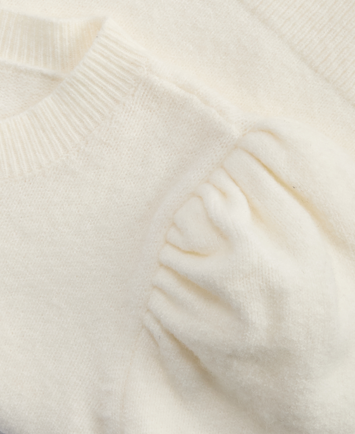 On 34th Women's Puff-sleeve Crewneck Sweater, Macy's Exclusive In White