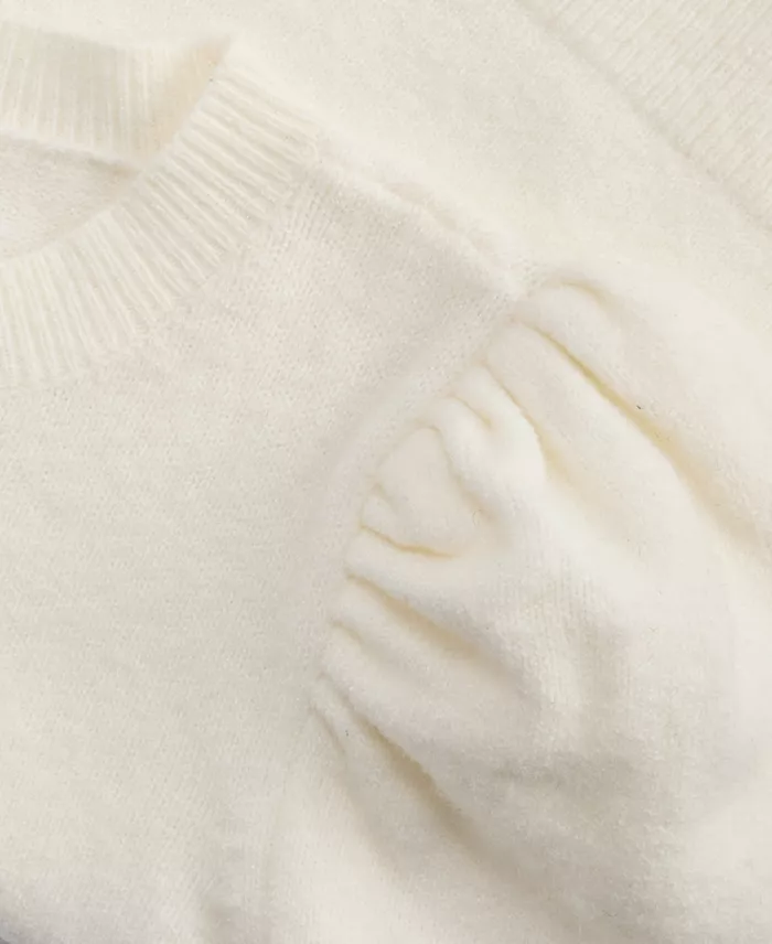 Women's Puff-Sleeve Crewneck Sweater - thumbnail 6