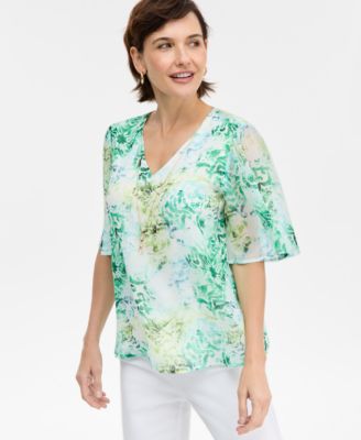Women's Printed Necklace Top, Macy's Exclusive