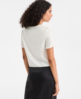 Women's Knit Short-Sleeve Sequin T-Shirt, Macy's Exclusive