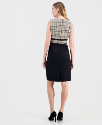 Women's Colorblock Sleeveless Sheath Dress