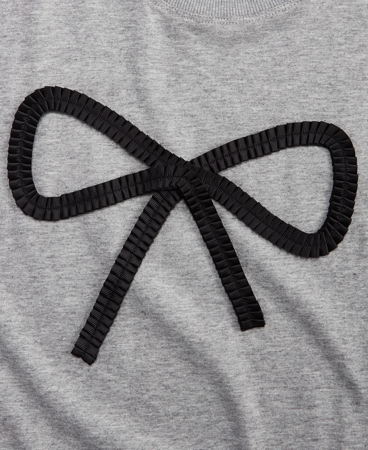 On 34th Women's Knit Heather Bow T-shirt, Macy's Exclusive In Gray