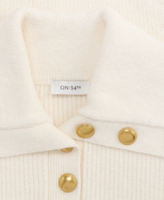 Women's Collared Button Pullover Sweater, Macy's Exclusive