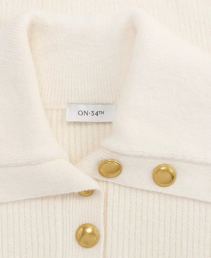 Women's Collared Button Pullover Sweater - thumbnail 4