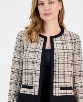 Women's Tipped Boucle Cardigan Jacket