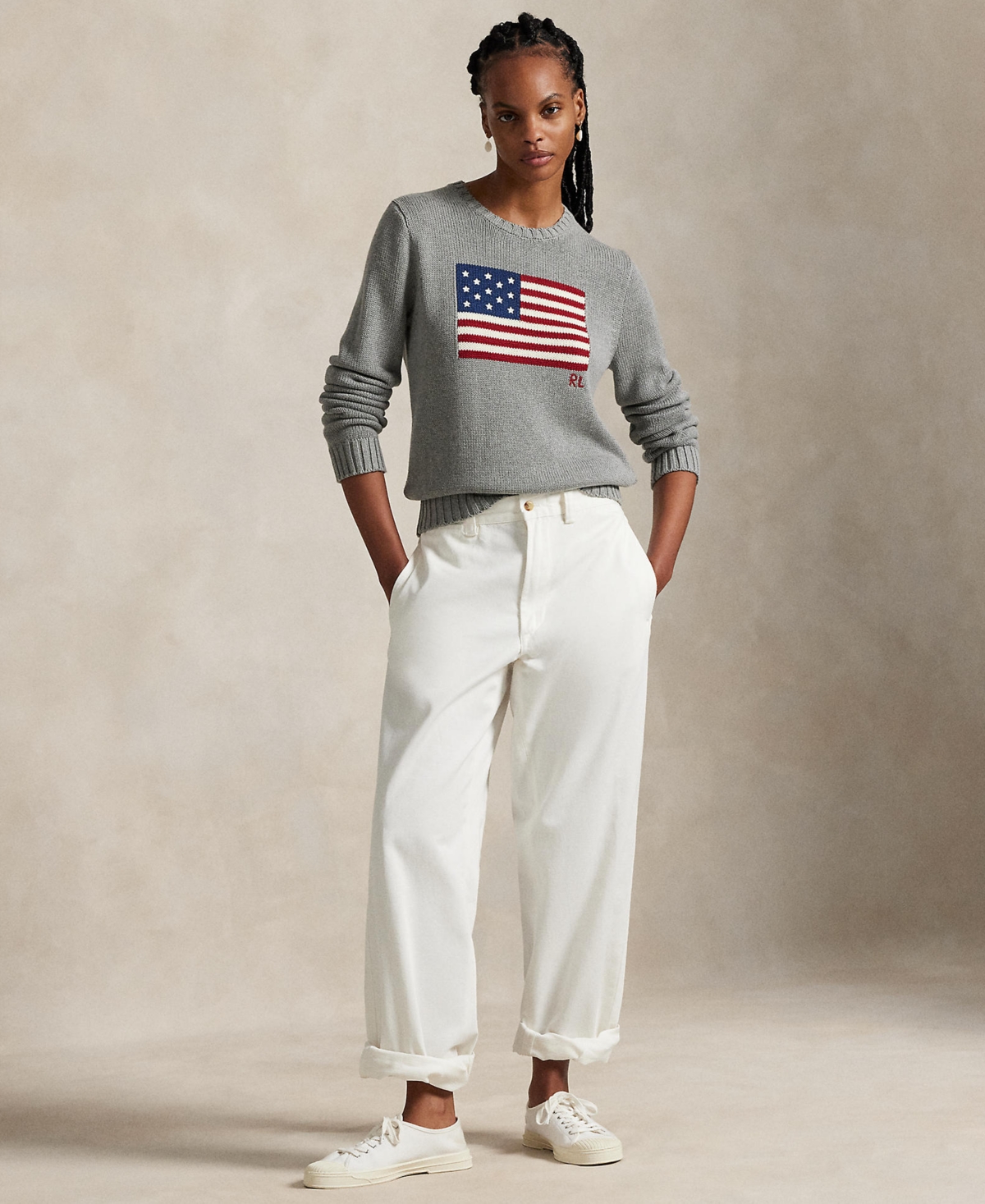 Polo Ralph Lauren Women's Cotton Chino Straight-leg Pants In White
