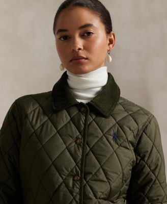 Women's Corduroy-Trim Quilted Barn Jacket