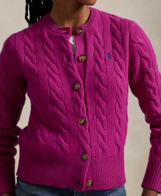 Women's Cable-Knit Wool-Cashmere Cardigan Sweater