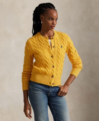 Women's Cable-Knit Wool-Cashmere Cardigan Sweater