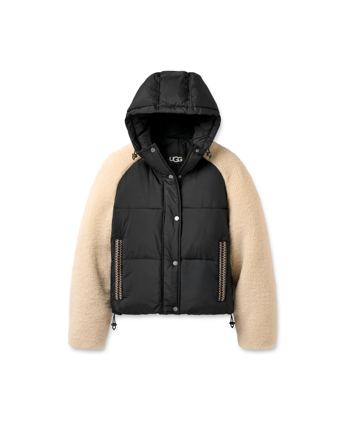 Ugg Women's Mykah Braid Trim Raglan Sleeve Puffer Jacket In Neutral