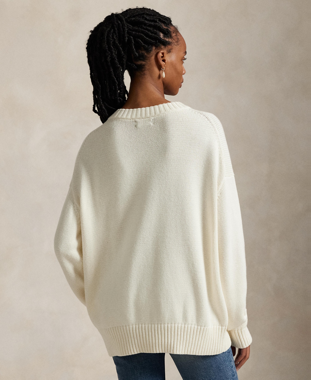 Polo Ralph Lauren Women's Polo Bear Crewneck Sweater In White