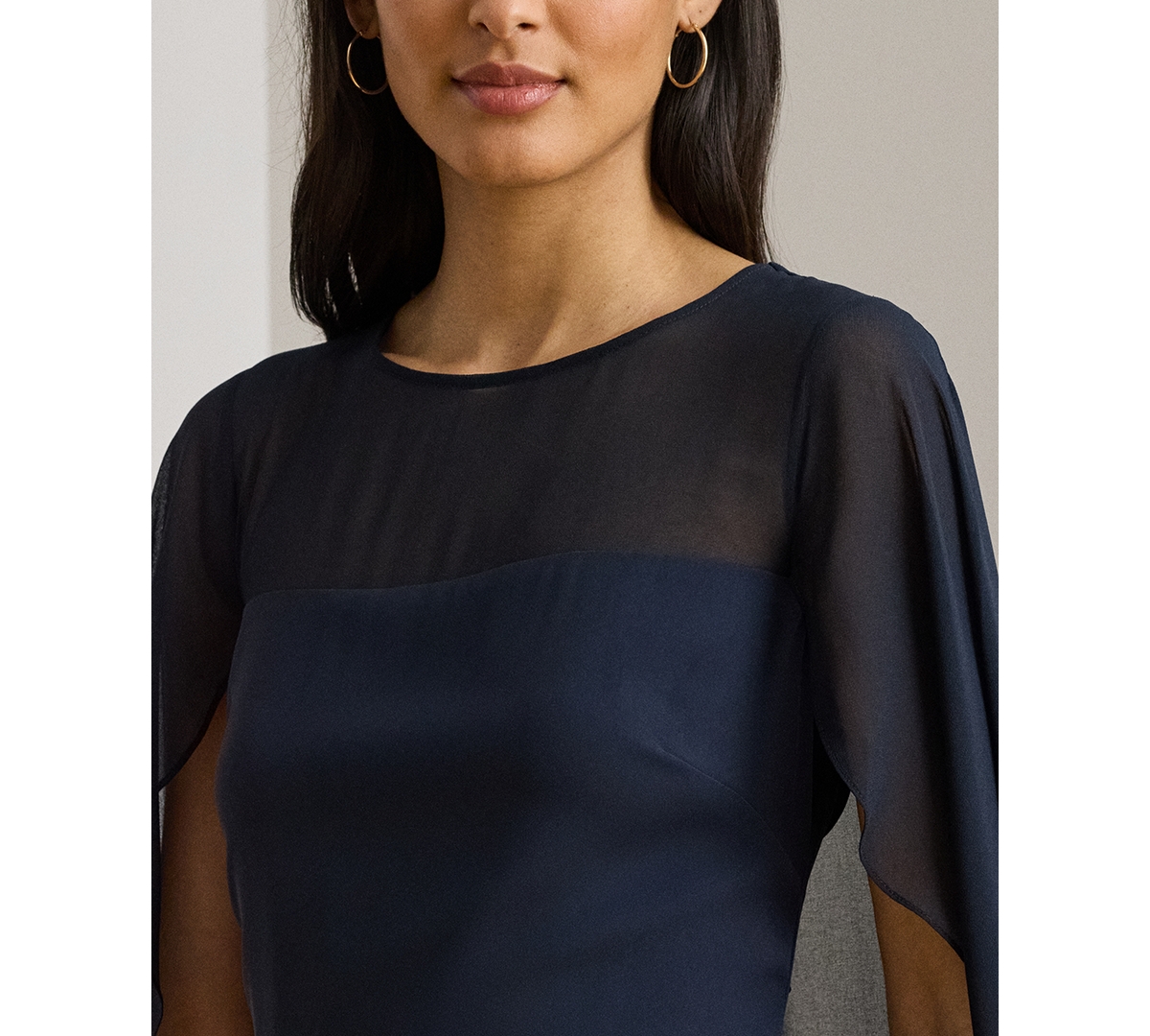 Lauren Ralph LaurenCape Georgette Gown