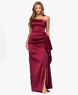 Women's Strapless Ruffle Long Dress