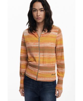 Women's Striped hoodie with zipper