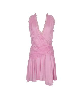 Women's Odelle Tulip Pink Crinkle Chiffon Wrap Dress