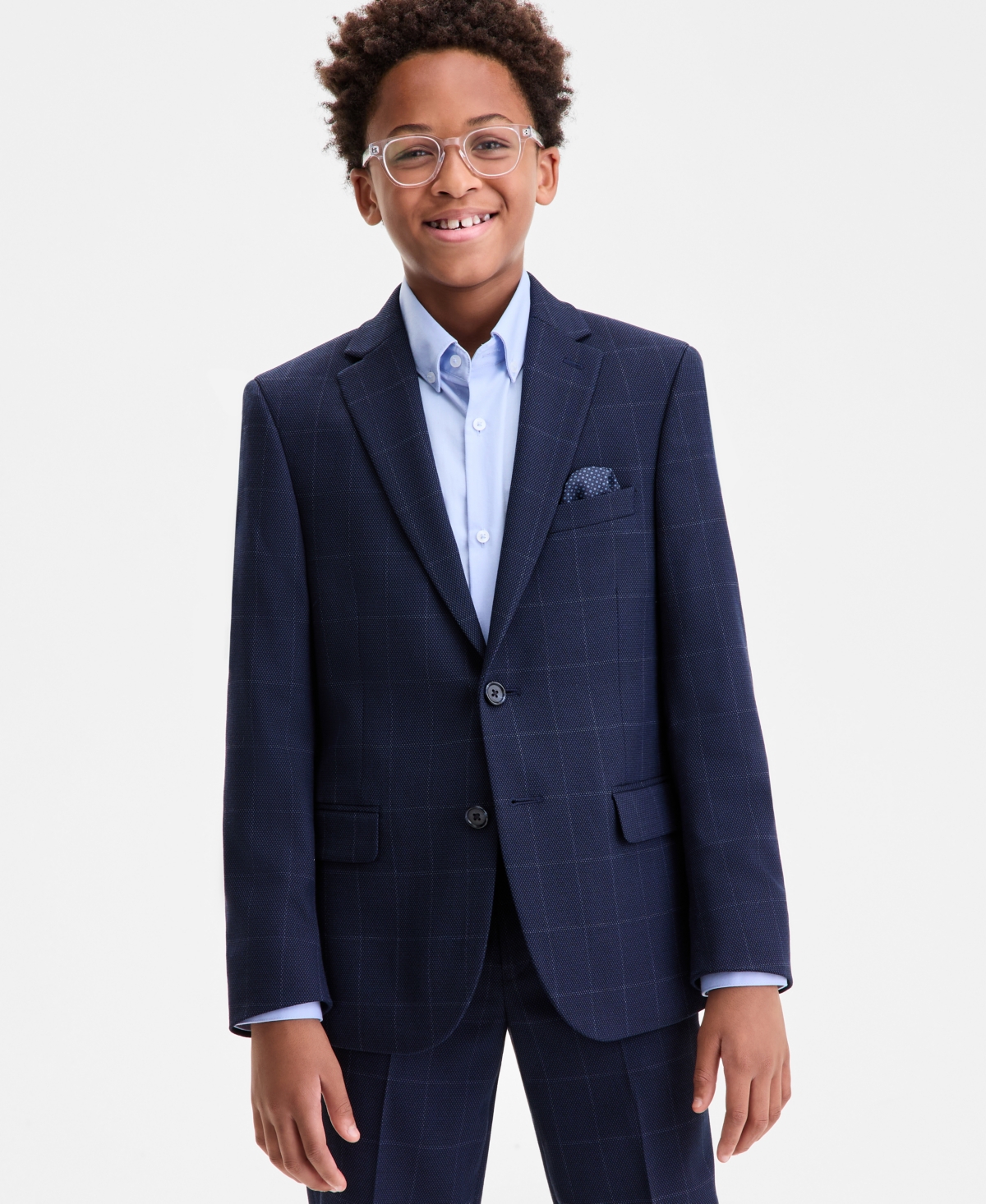B By Brooks Brothers Boys 8-20 Blue Birdseye Window Classic Sport Coat In Blue