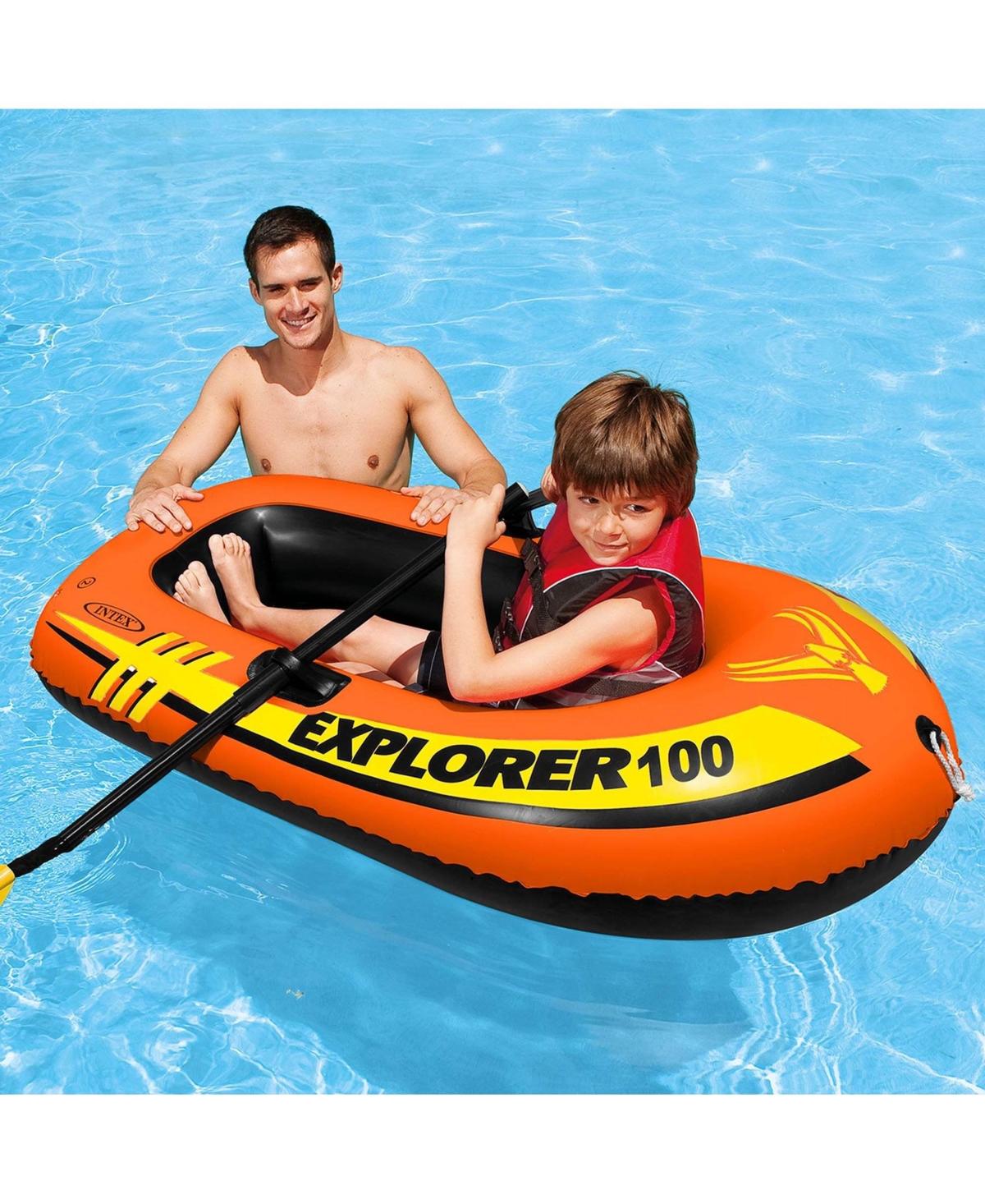 Intex 58329EP Explorer 100 1 Person Youth Pool Lake Inflatable Raft Row Boat